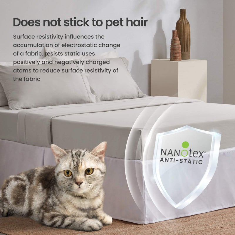 SLEEP ZONE Pleated Bed Skirts King Size, 15 inch Tailored Drop Easy Fit Bedskirt, Anti-Static, Fade Resistant (King, White) - Image 2